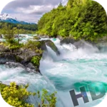 waterfall video live wallpaper android application logo